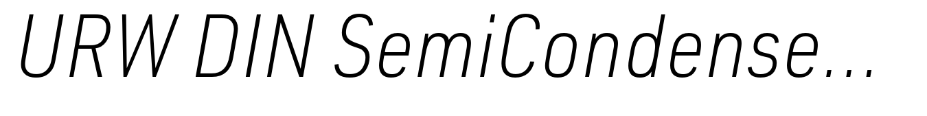 URW DIN SemiCondensed Extralight Italic